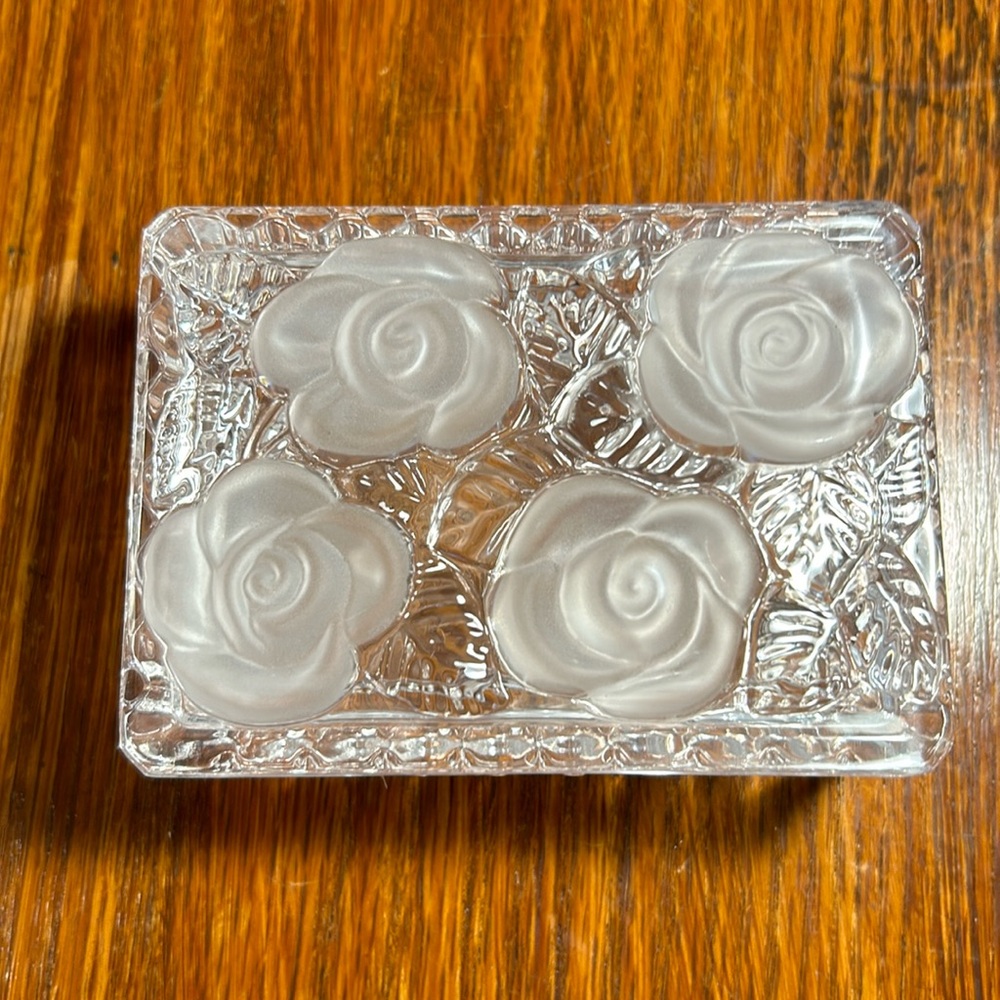 Noble Excellence 24% Lead Crystal Handmade in Germany Rose Trinket Box